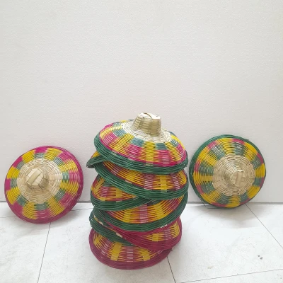 Hand-Painted Bamboo Lid – Eco-Friendly & Colorful Cover